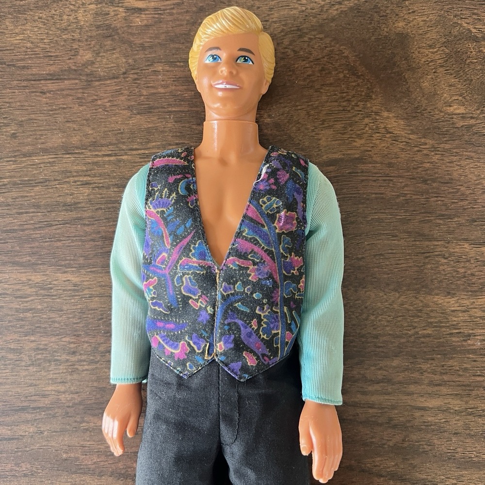 1968 Vintage Barbie Ken Doll Wavy Blonde Hair Blue Green Eyes‎ Malaysia Vest 60s